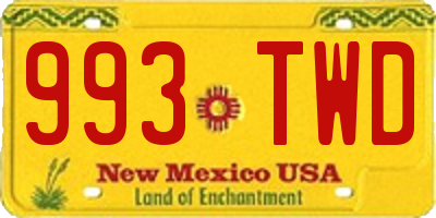 NM license plate 993TWD