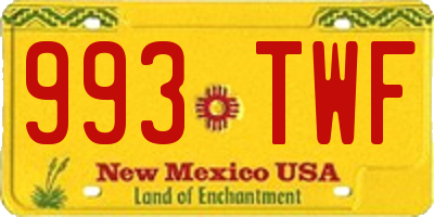 NM license plate 993TWF