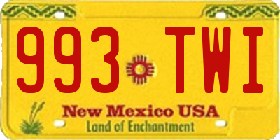 NM license plate 993TWI
