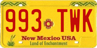 NM license plate 993TWK