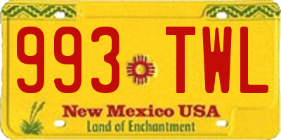 NM license plate 993TWL