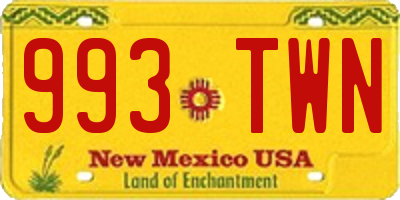 NM license plate 993TWN