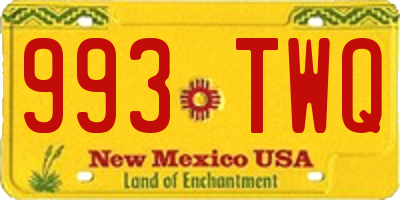 NM license plate 993TWQ