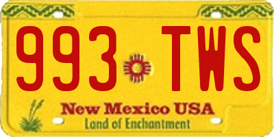NM license plate 993TWS