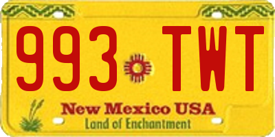 NM license plate 993TWT