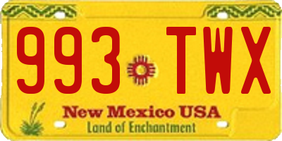NM license plate 993TWX