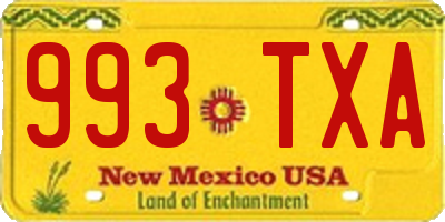 NM license plate 993TXA