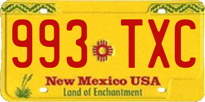NM license plate 993TXC