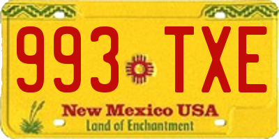NM license plate 993TXE