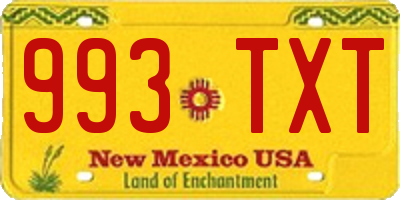 NM license plate 993TXT