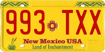 NM license plate 993TXX