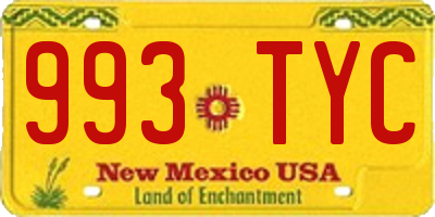 NM license plate 993TYC