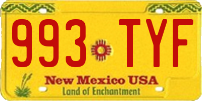 NM license plate 993TYF