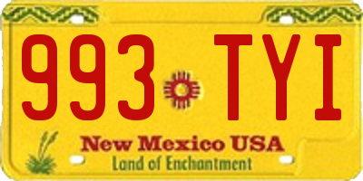 NM license plate 993TYI