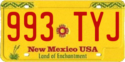 NM license plate 993TYJ