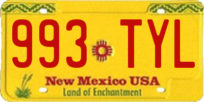 NM license plate 993TYL