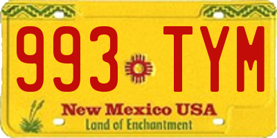 NM license plate 993TYM