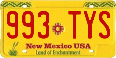 NM license plate 993TYS