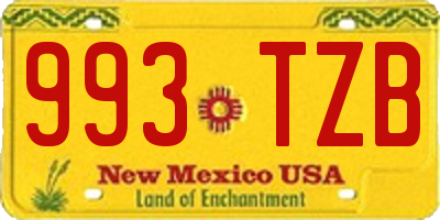 NM license plate 993TZB