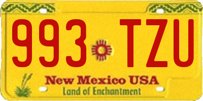 NM license plate 993TZU