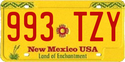 NM license plate 993TZY