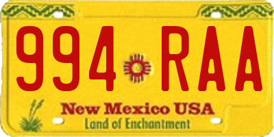 NM license plate 994RAA