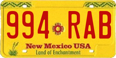 NM license plate 994RAB