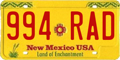 NM license plate 994RAD
