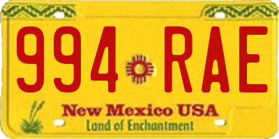 NM license plate 994RAE