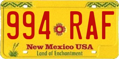 NM license plate 994RAF