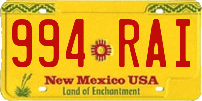 NM license plate 994RAI