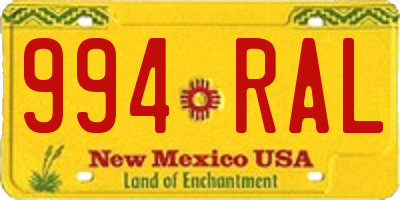 NM license plate 994RAL