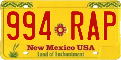 NM license plate 994RAP