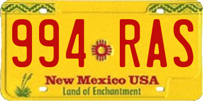 NM license plate 994RAS