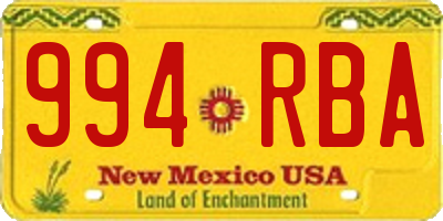 NM license plate 994RBA