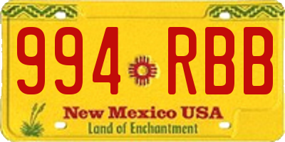 NM license plate 994RBB