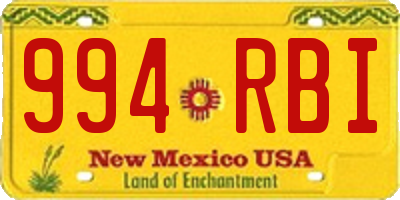 NM license plate 994RBI