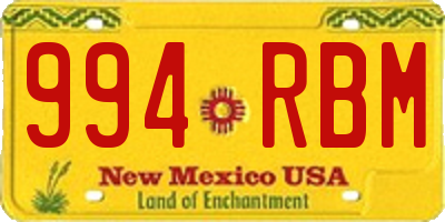 NM license plate 994RBM