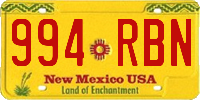 NM license plate 994RBN