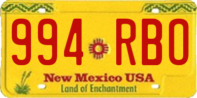 NM license plate 994RBO