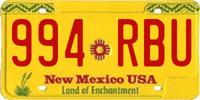NM license plate 994RBU