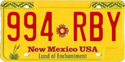 NM license plate 994RBY