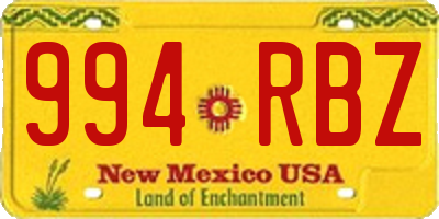 NM license plate 994RBZ