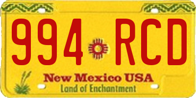 NM license plate 994RCD