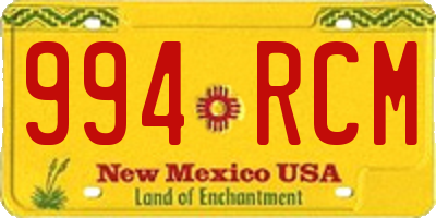 NM license plate 994RCM