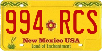 NM license plate 994RCS