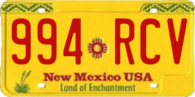 NM license plate 994RCV