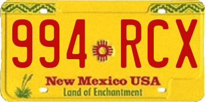 NM license plate 994RCX