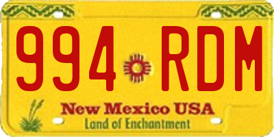 NM license plate 994RDM