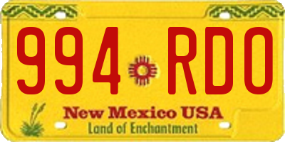 NM license plate 994RDO